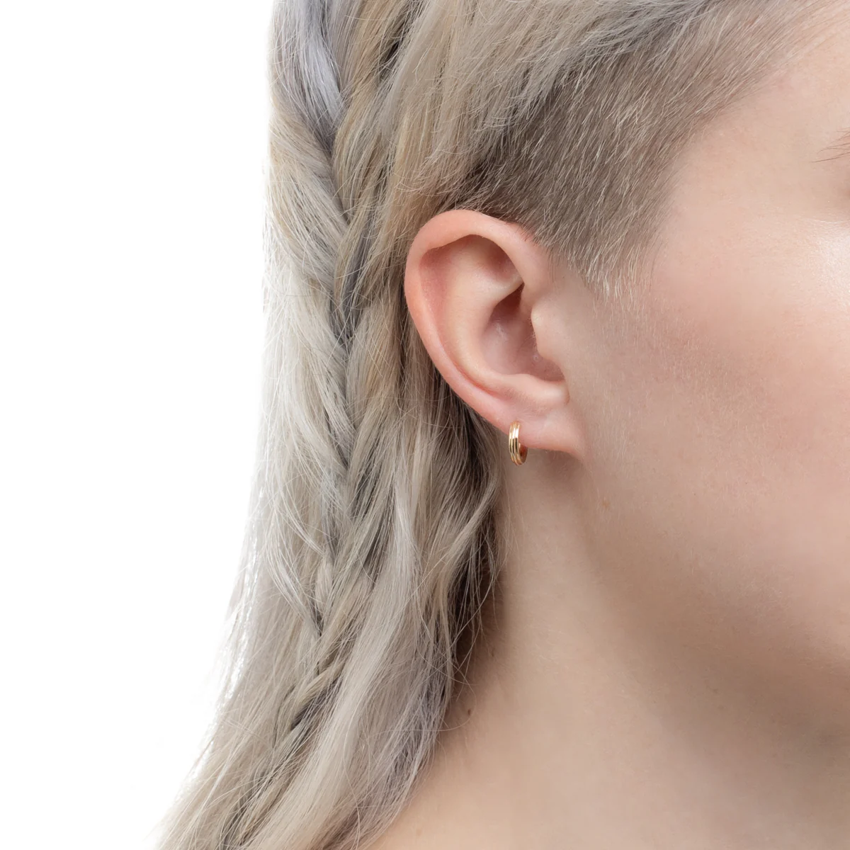 18K DUNE Huggie Earring Extra Small size - Image 5
