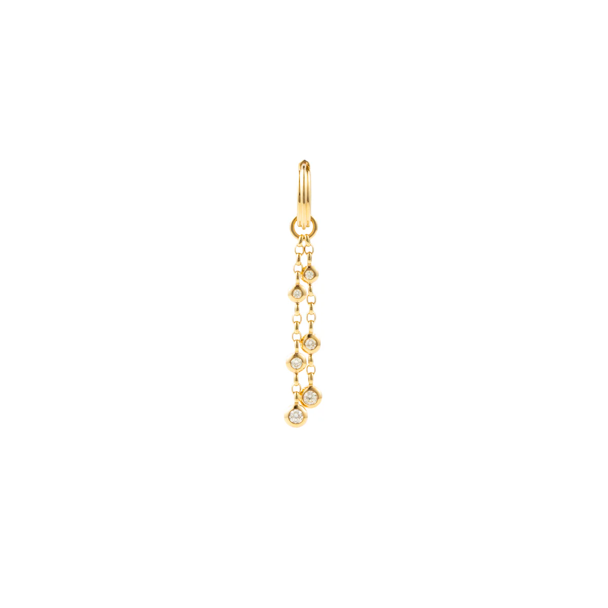 18K CASCADE Diamond Charm Earring - Image 3