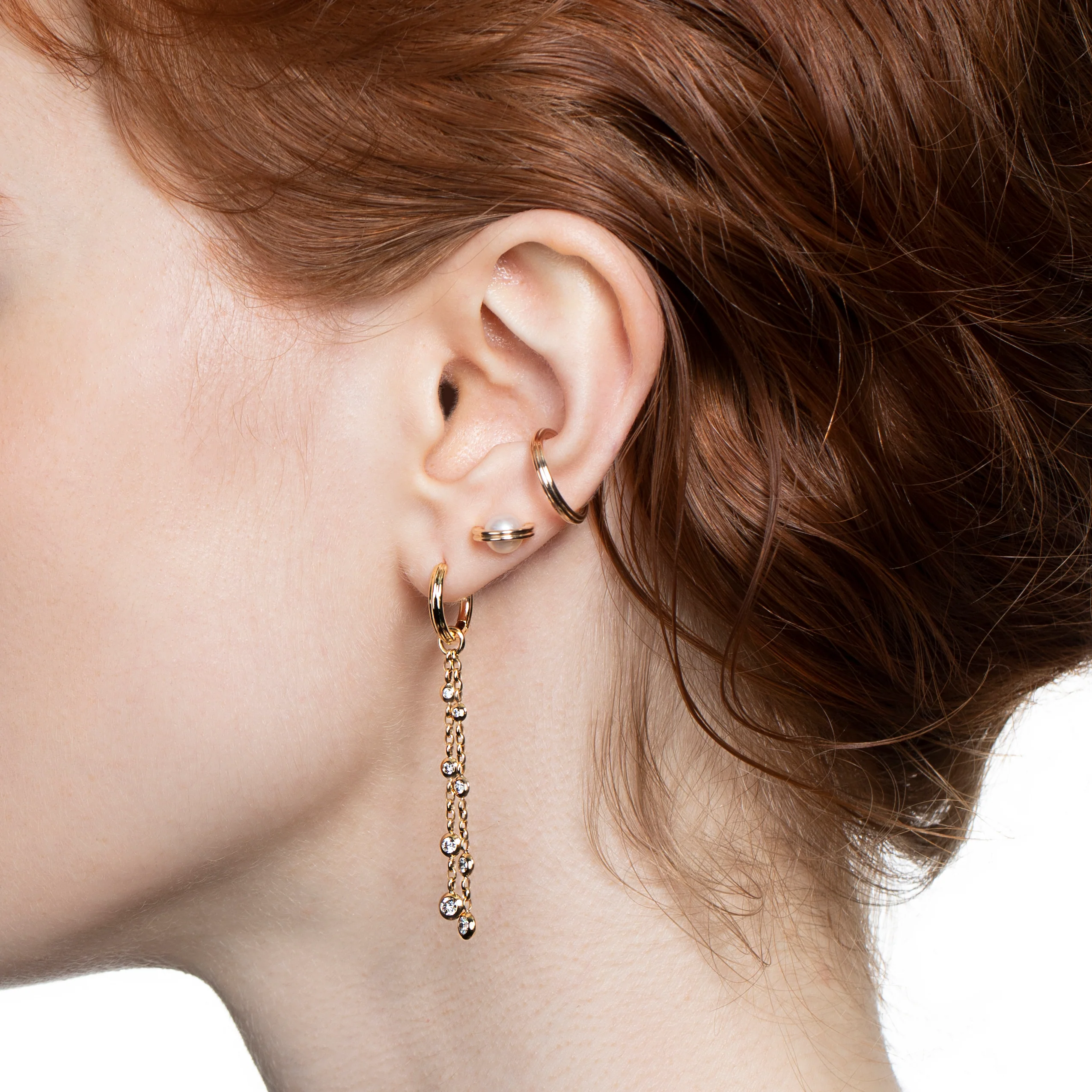 18K CASCADE Diamond Charm Earring - Image 6