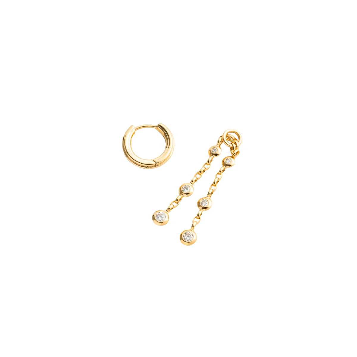 18K CASCADE Diamond Charm Earring - Image 8
