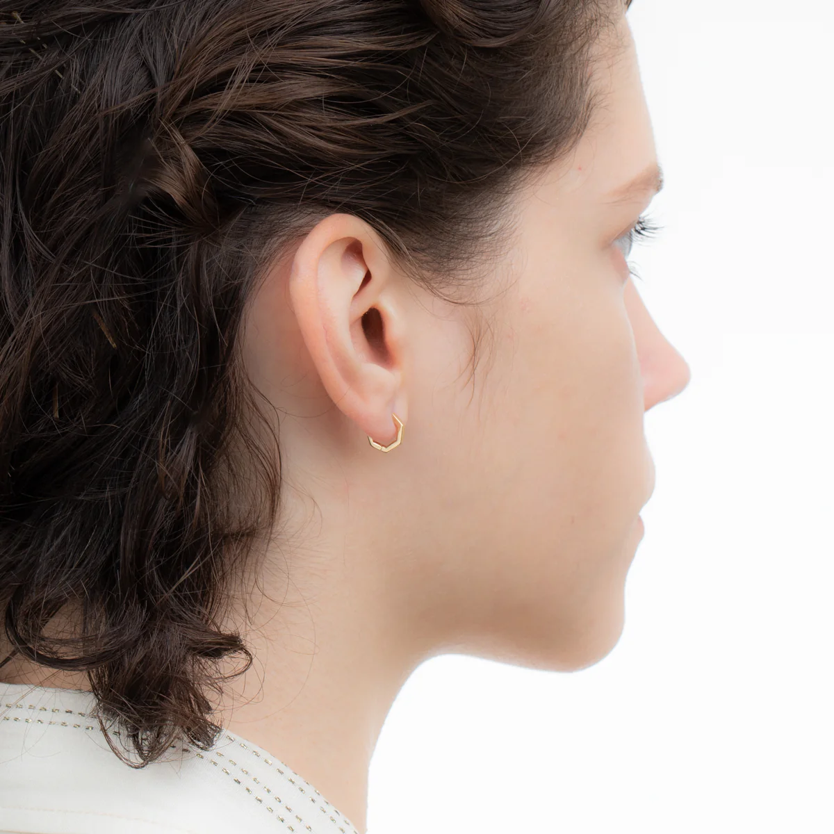18K MANHATTAN Octagon Earring - Image 6