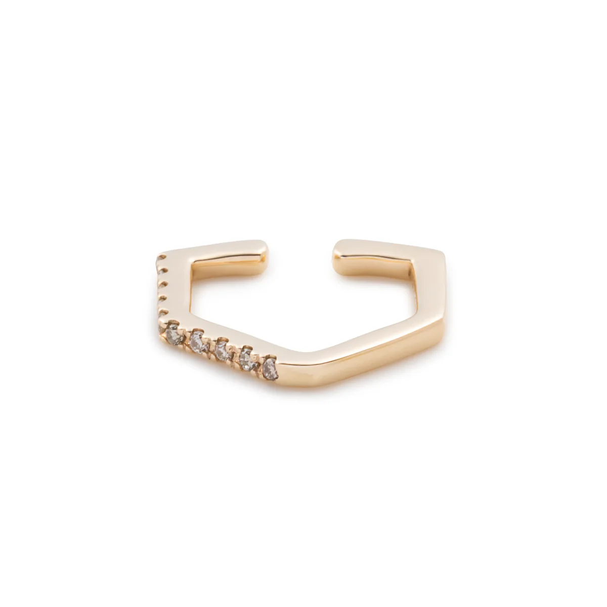 MANHATTAN Hexagon Diamond Ear Cuff - Image 3