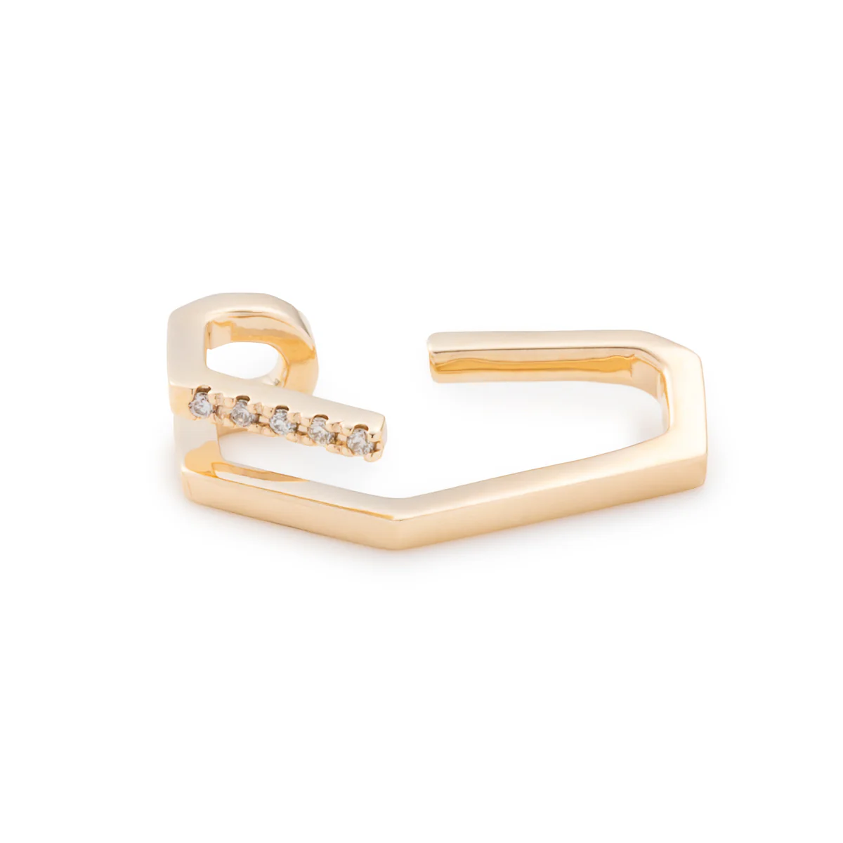MANHATTAN Polygon Diamond Ear Cuff - Image 3