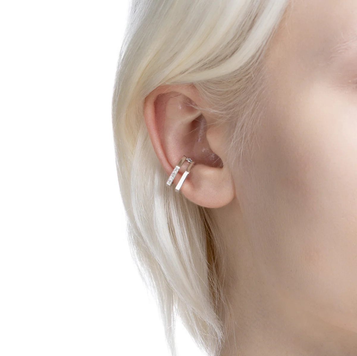 MANHATTAN Double Octagon Diamond Ear Cuff - Image 4