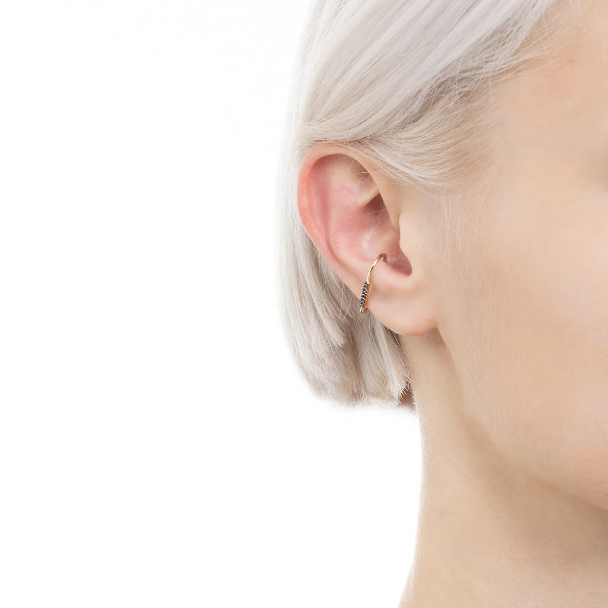 MIRÓ Diamond Ear Cuff Small size Black Ruthenium Plated - Image 5