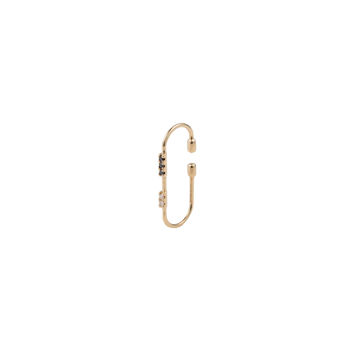 MIRÓ Black and White Diamond Ear Cuff Medium size - Image 3