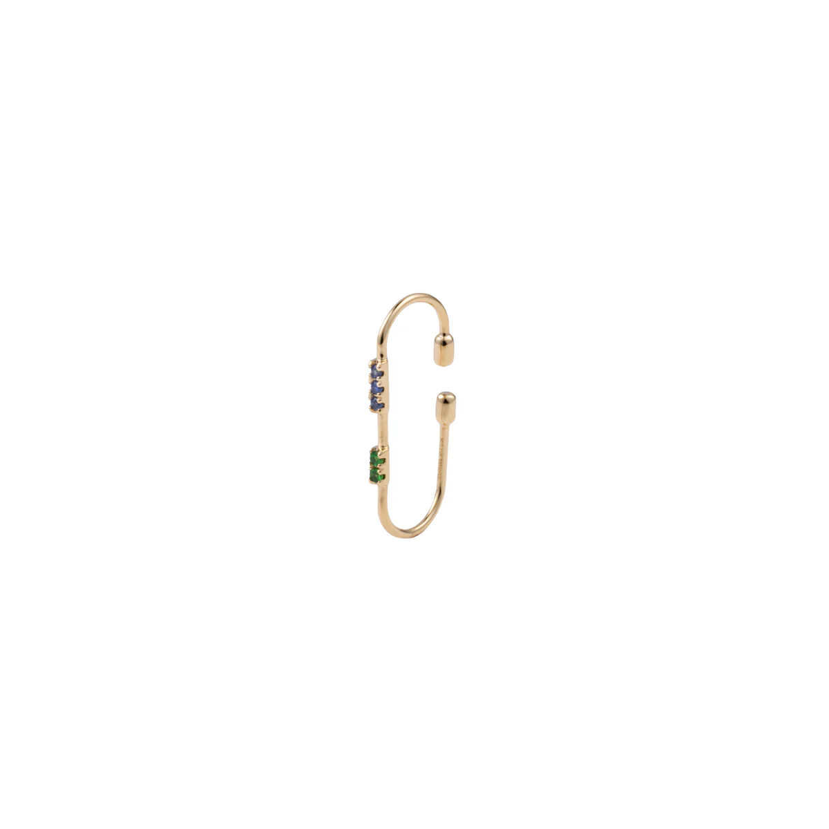 MIRÓ Sapphire and Green Garnet Ear Cuff Medium size - Image 3