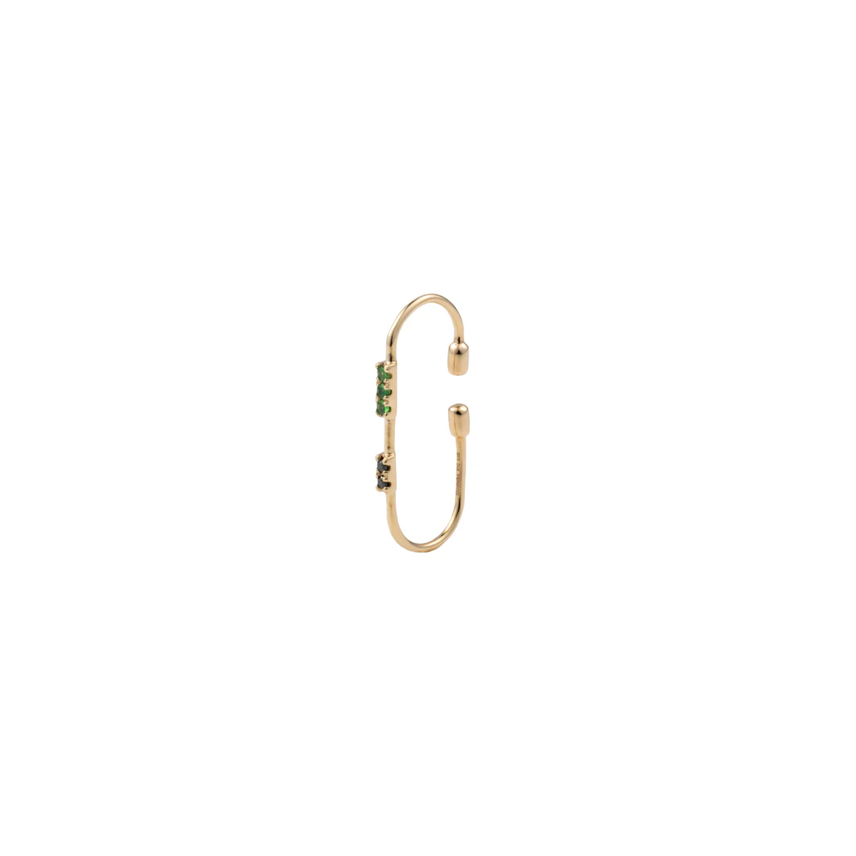 MIRÓ Green Garnet and Black Diamond Ear Cuff Medium size - Image 3