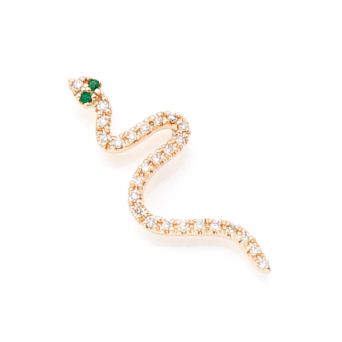SNAKE KNOT Emerald Eye Earring - Image 3