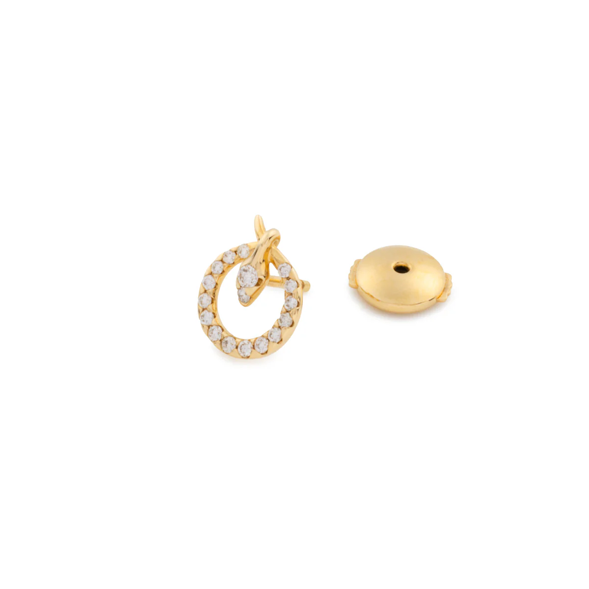 18K SNAKE KNOT Diamond Stud Earring - Image 3