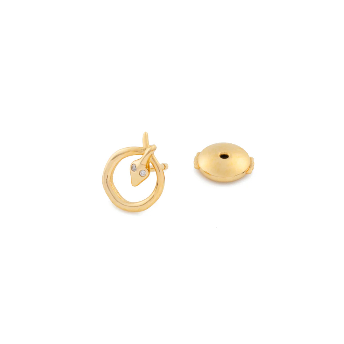 18K SNAKE KNOT Diamond Stud Earring - Image 4
