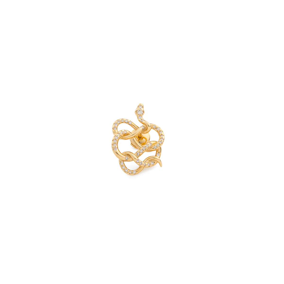 18K SNAKE KNOT Diamond Earrings - Image 3
