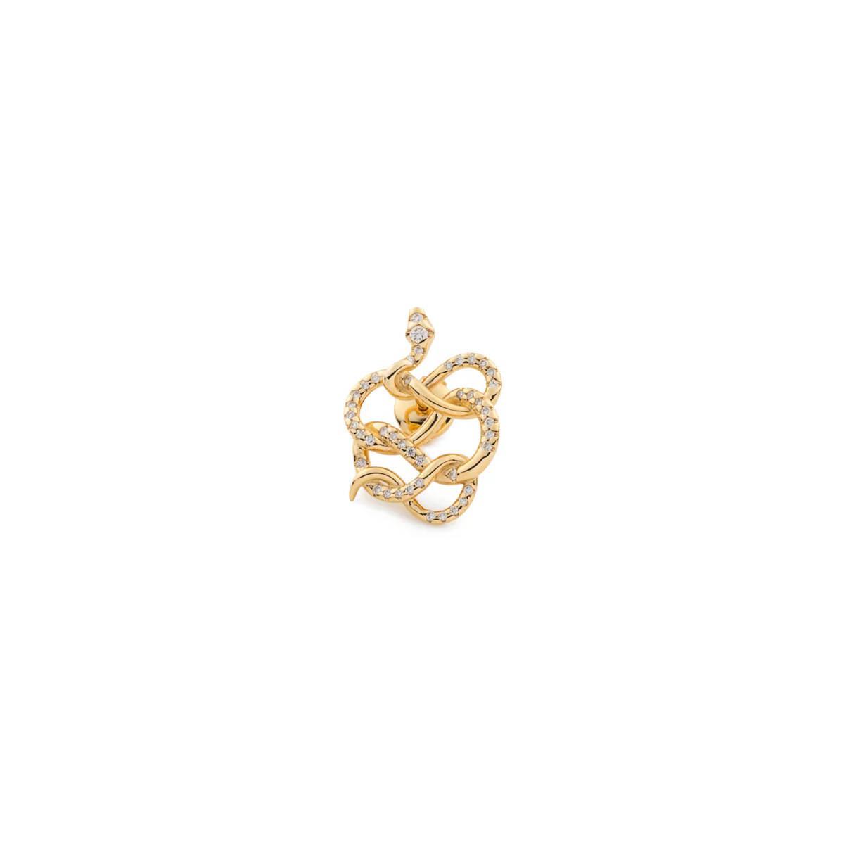 18K SNAKE KNOT Diamond Earrings - Image 4