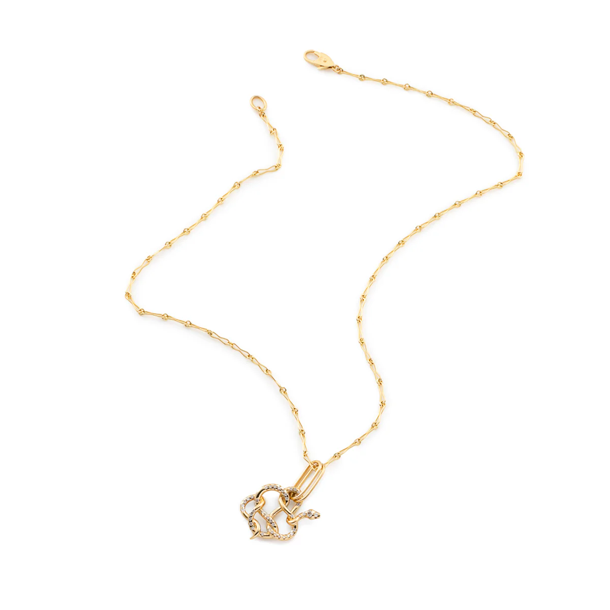 18K SNAKE KNOT Diamond Charm - Image 4