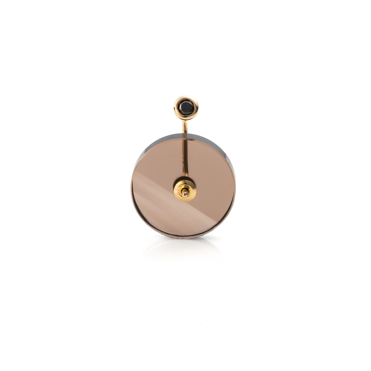 ORBITAL Black Diamond Earring with Smoky Quartz Back - Image 3