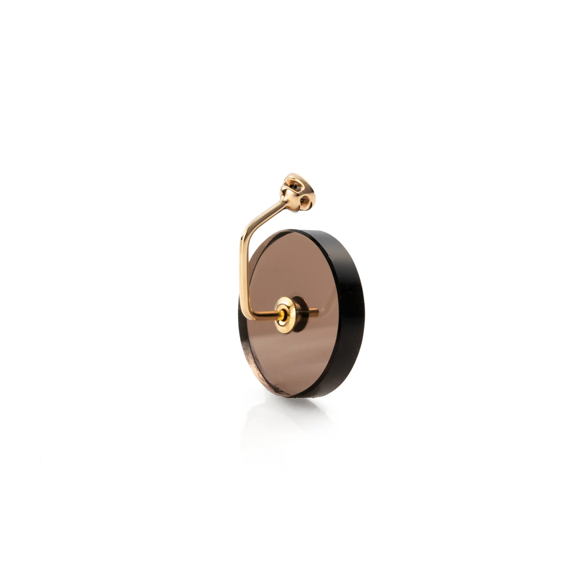 ORBITAL Black Diamond Earring with Smoky Quartz Back - Image 4