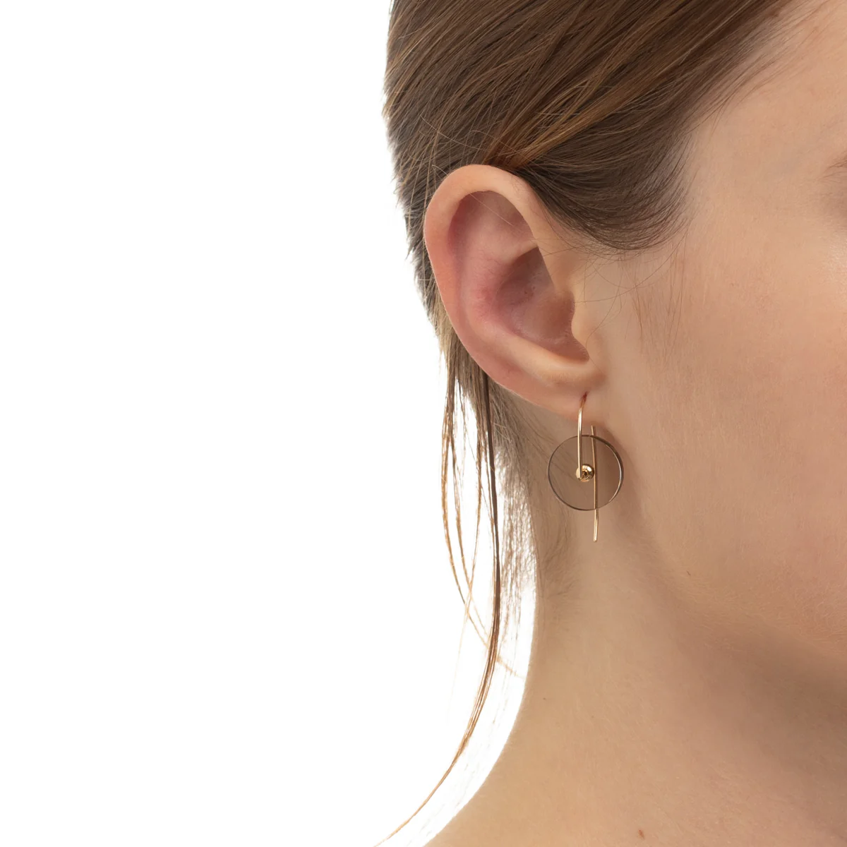 ORBITAL Smoky Quartz Hook Earring Small size - Image 2
