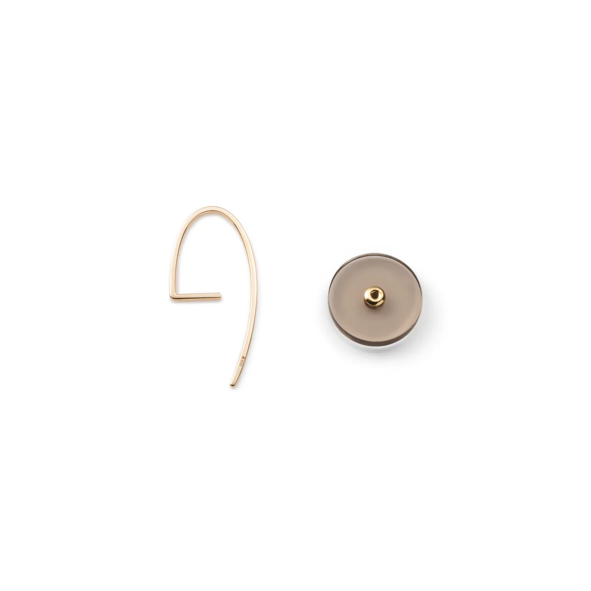 ORBITAL Smoky Quartz Hook Earring Small size - Image 4