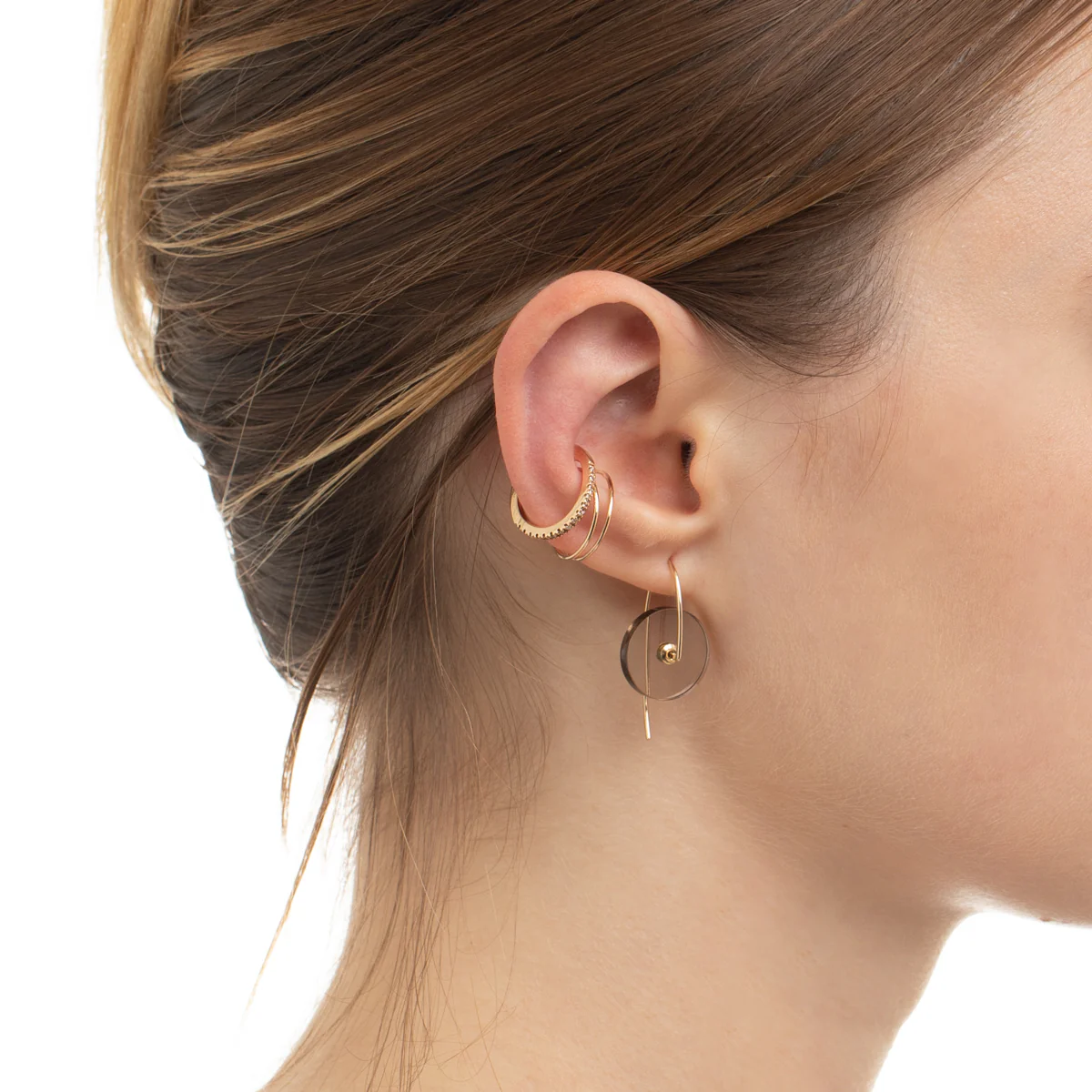 ORBITAL Smoky Quartz Hook Earring Small size - Image 6