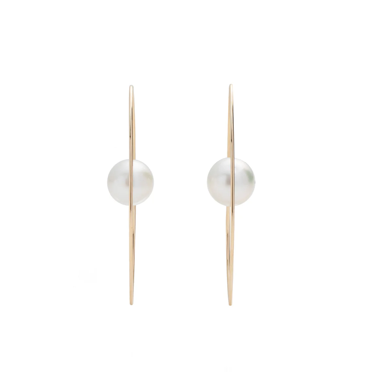 South Sea Pearl Floating Oval Earring Large size - Image 3