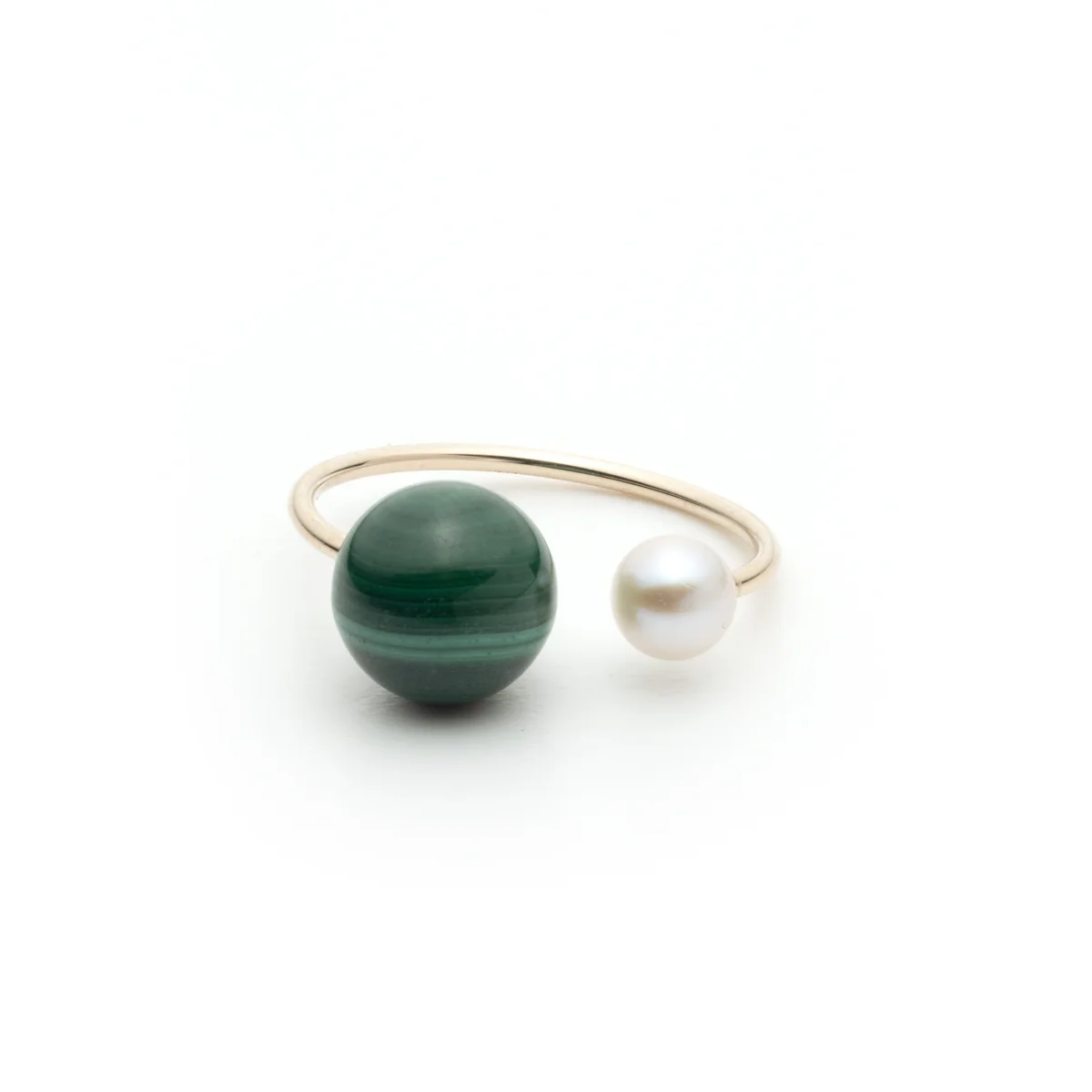 Malachite Akoya Pearl Ear Cuff - Image 4