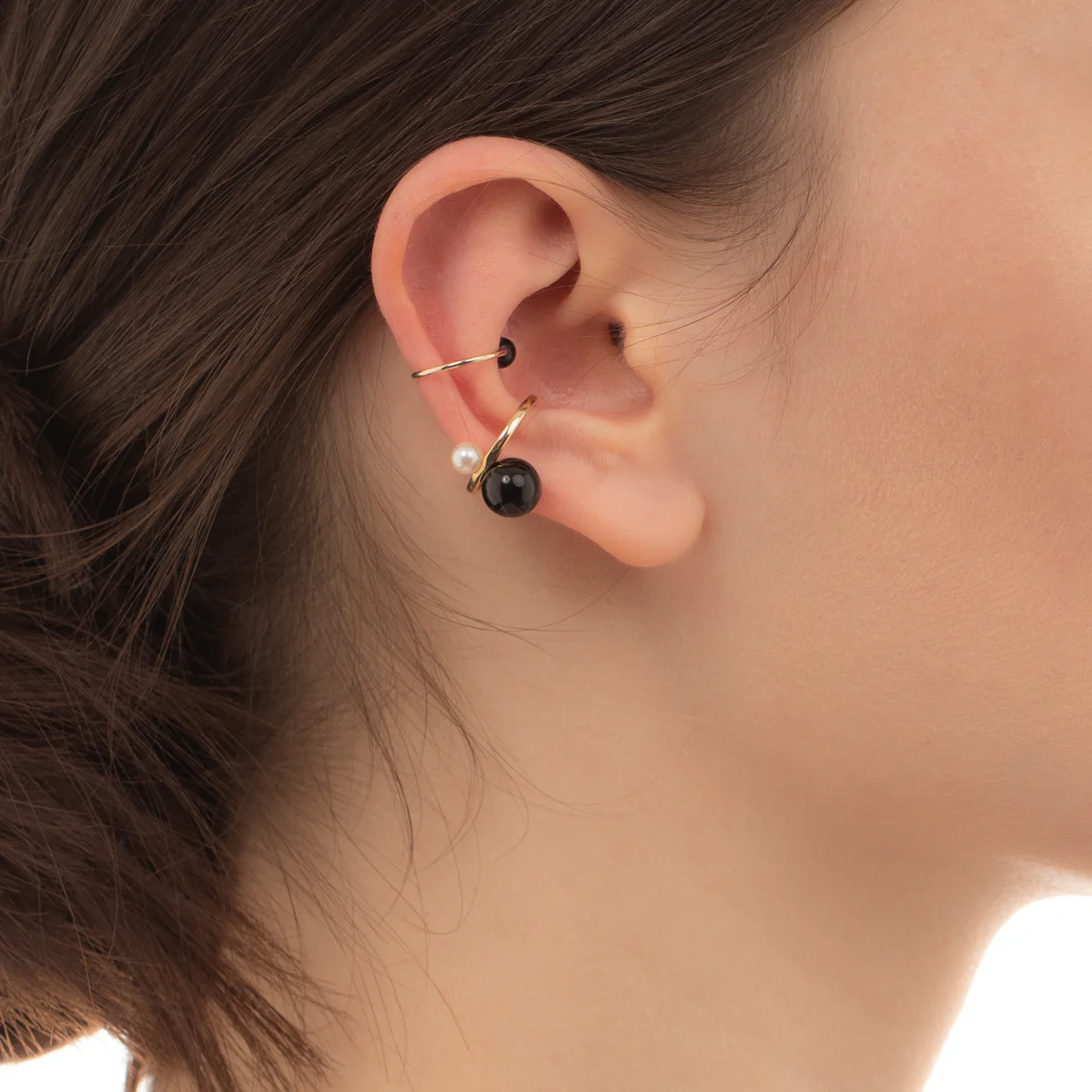 Onyx Akoya Pearl Ear Cuff Small size - Image 6
