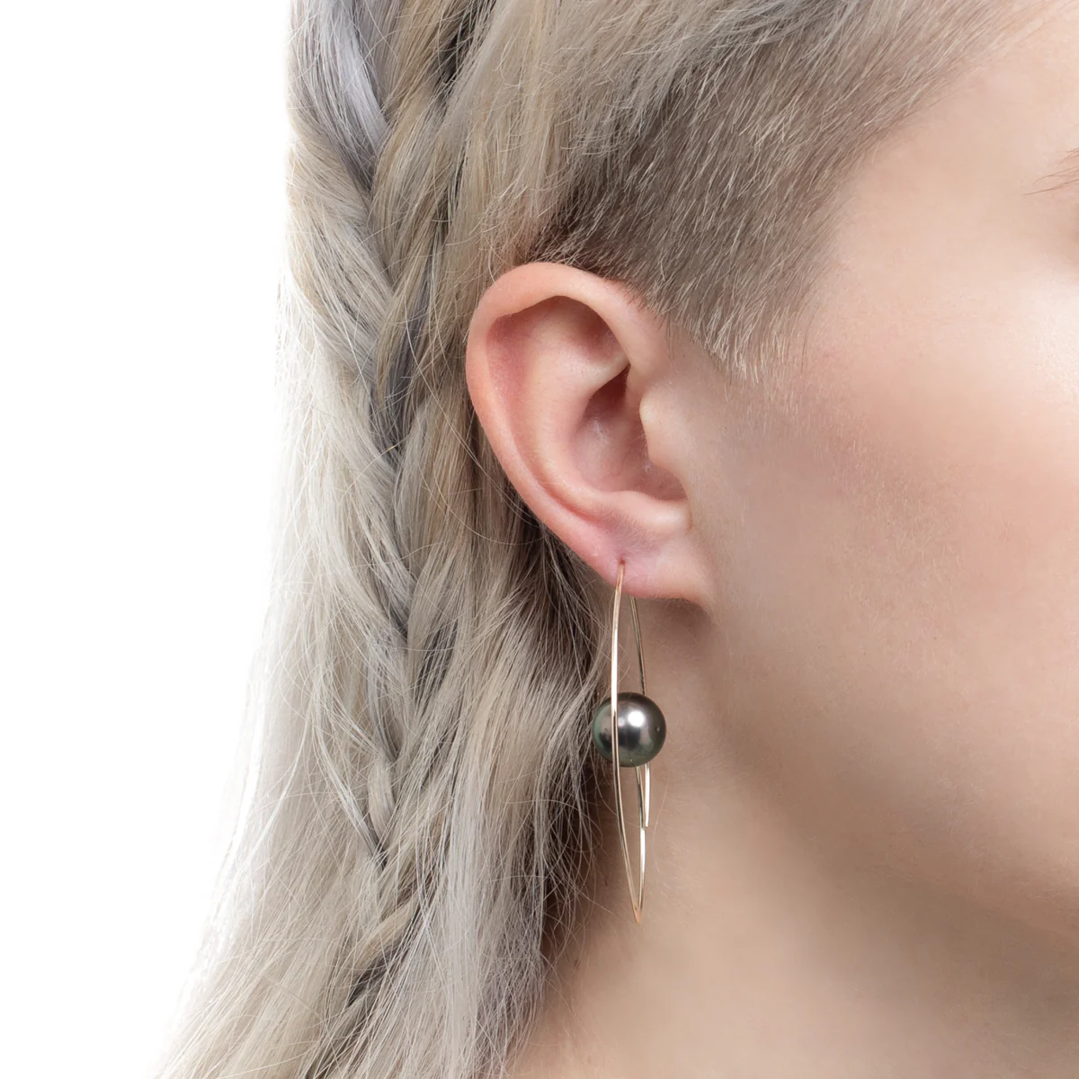 Tahiti Pearl Floating Oval Earring Large size - Image 5