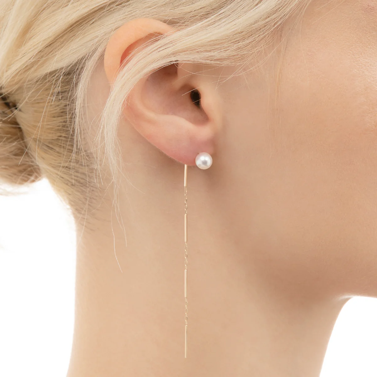 Akoya Pearl Chain Earring - Image 3