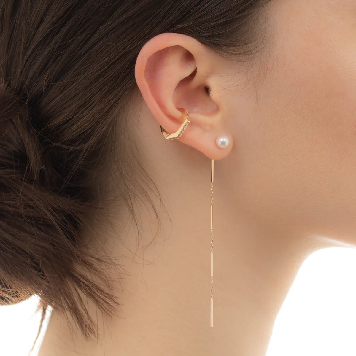 Akoya Pearl Chain Earring - Image 4