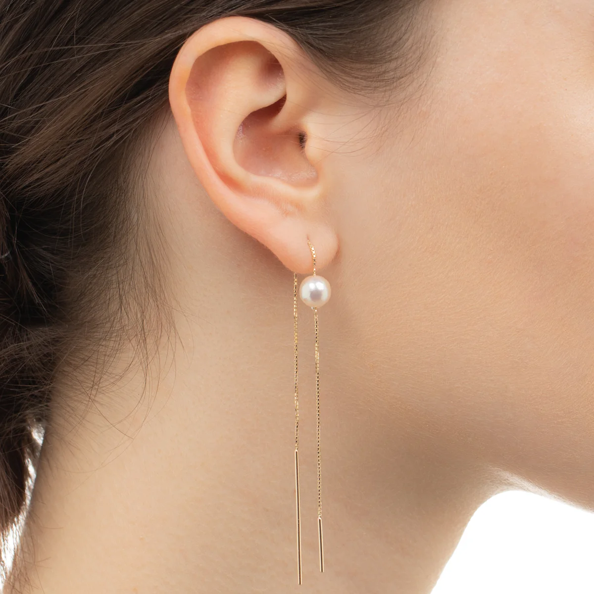 Akoya Pearl Chain Earring - Image 4