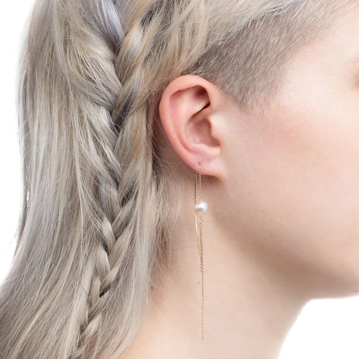 Akoya Pearl Chain Earring - Image 2