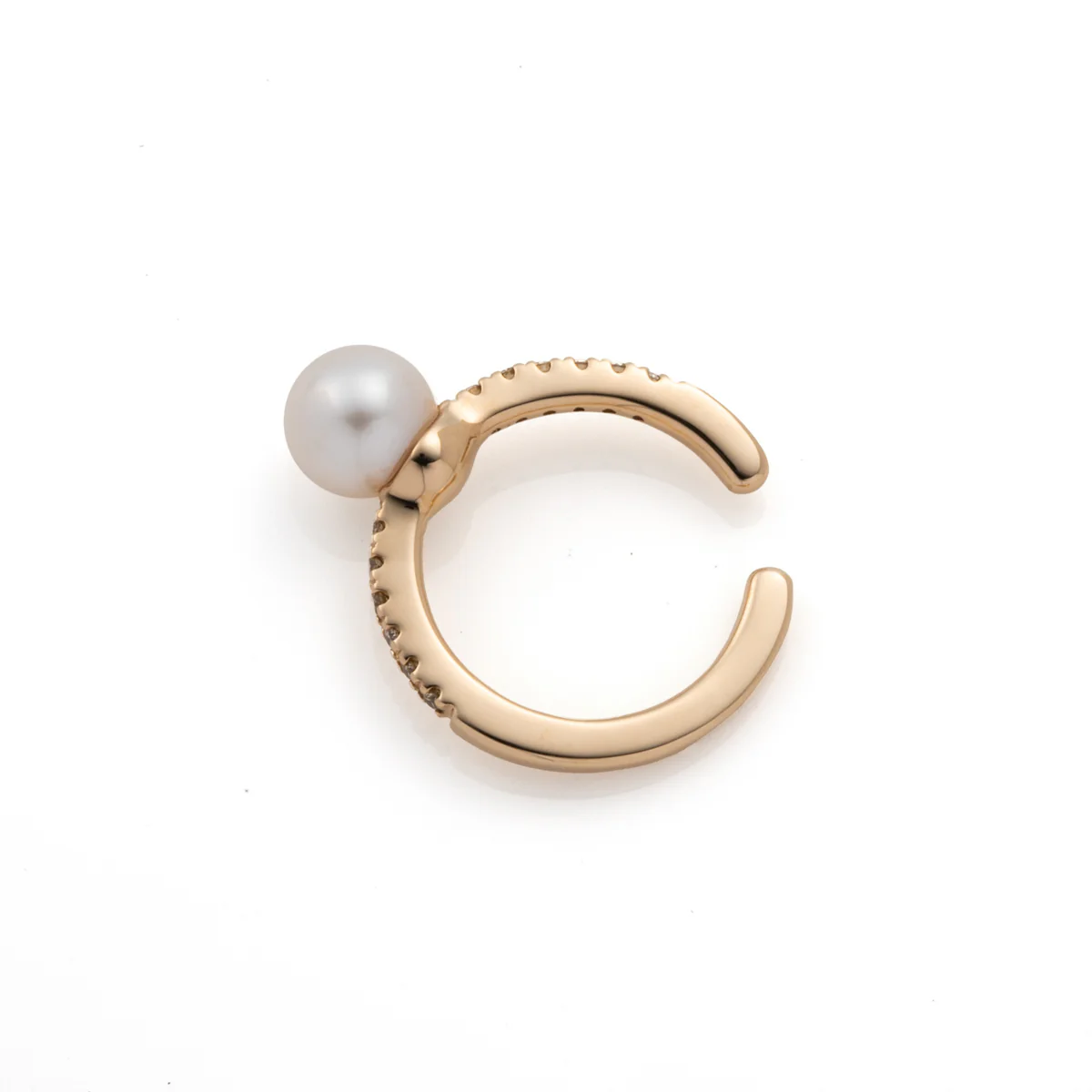 Akoya Pearl Diamond Ear Cuff - Image 3