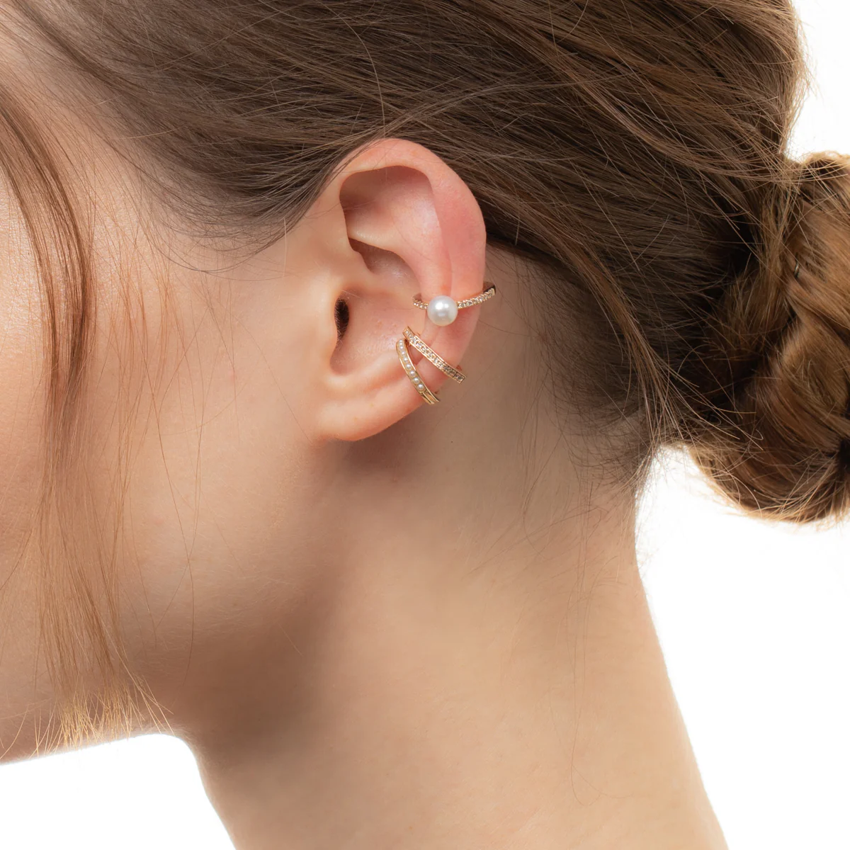 Akoya Pearl Diamond Ear Cuff - Image 6