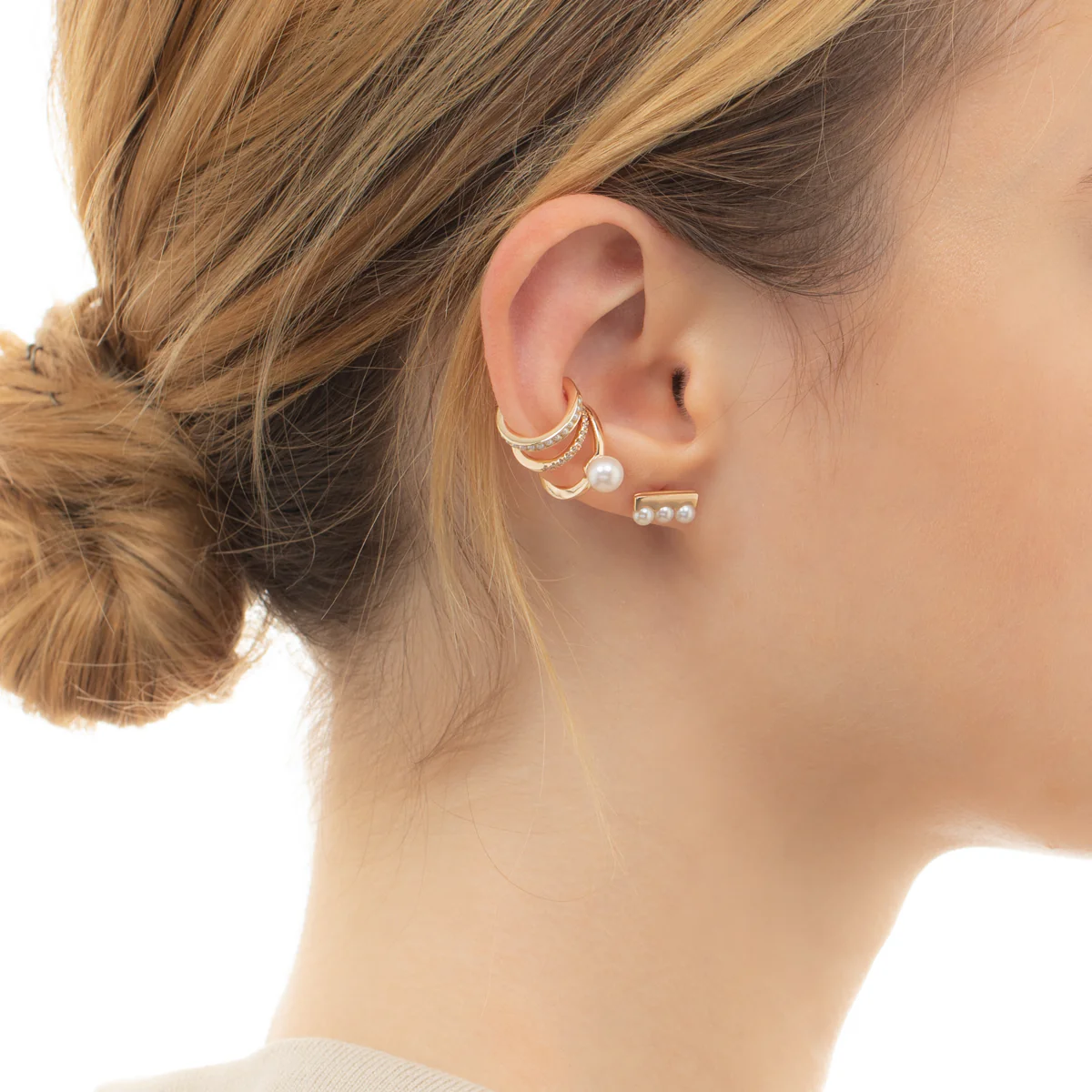Caviar Pearl Ear Cuff Small size - Image 8