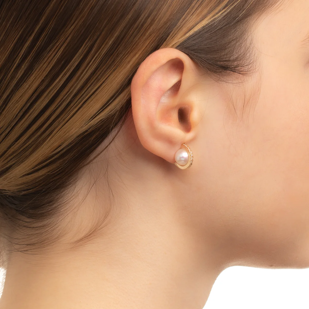BELUGA Akoya Pearl Diamond Earring Medium size - Image 6