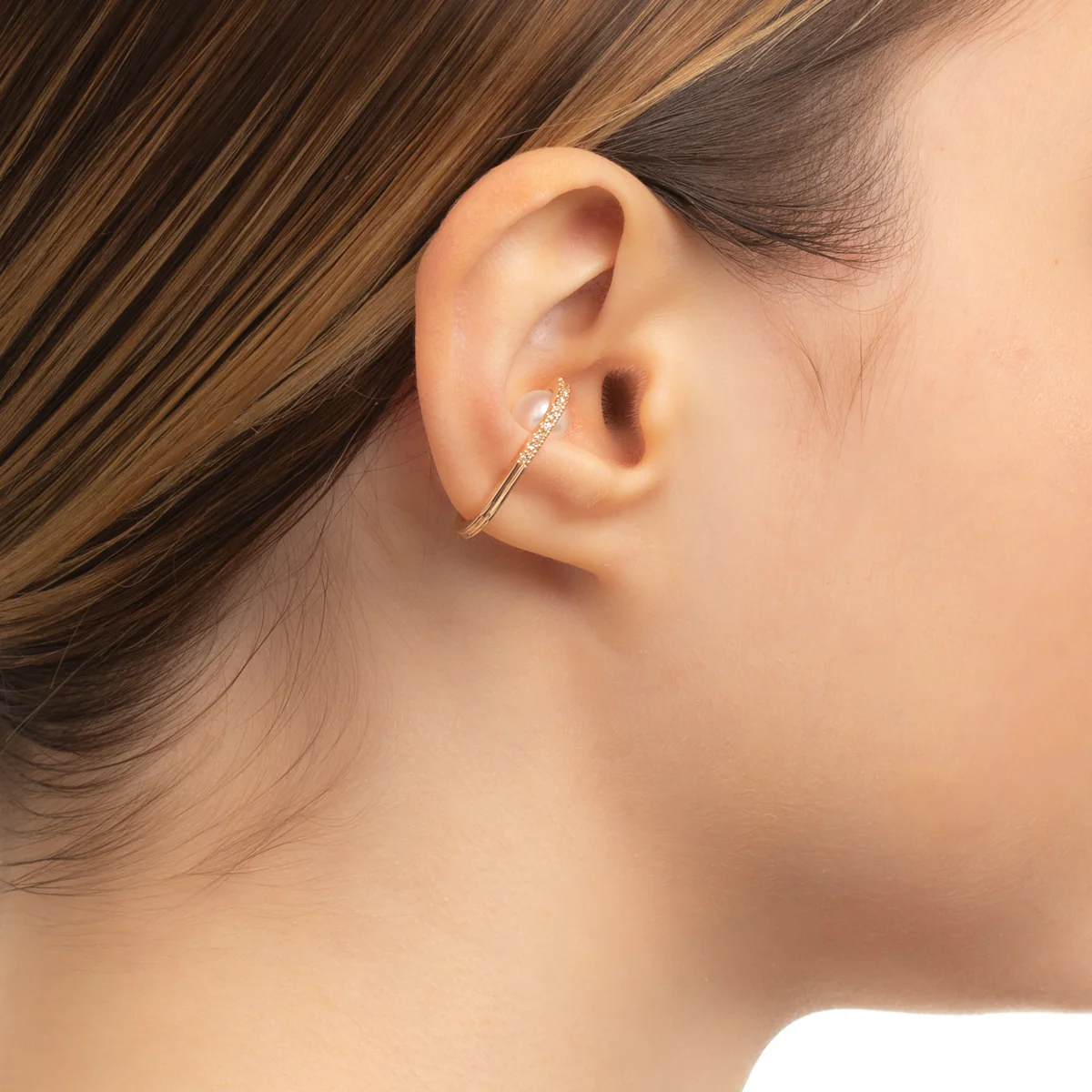 BELUGA Diamond Akoya Pearl Ear Cuff - Image 6