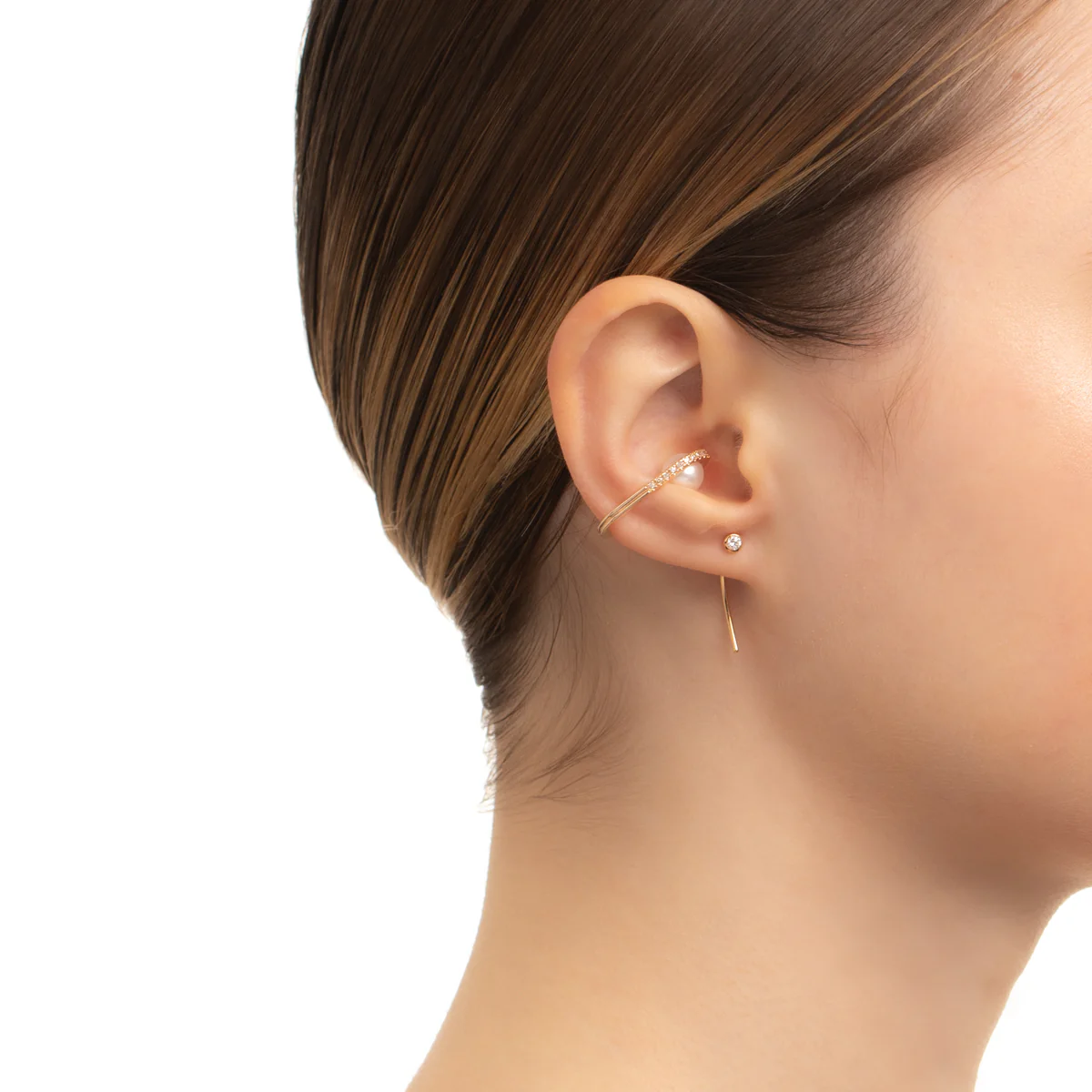 BELUGA Diamond Akoya Pearl Ear Cuff - Image 8