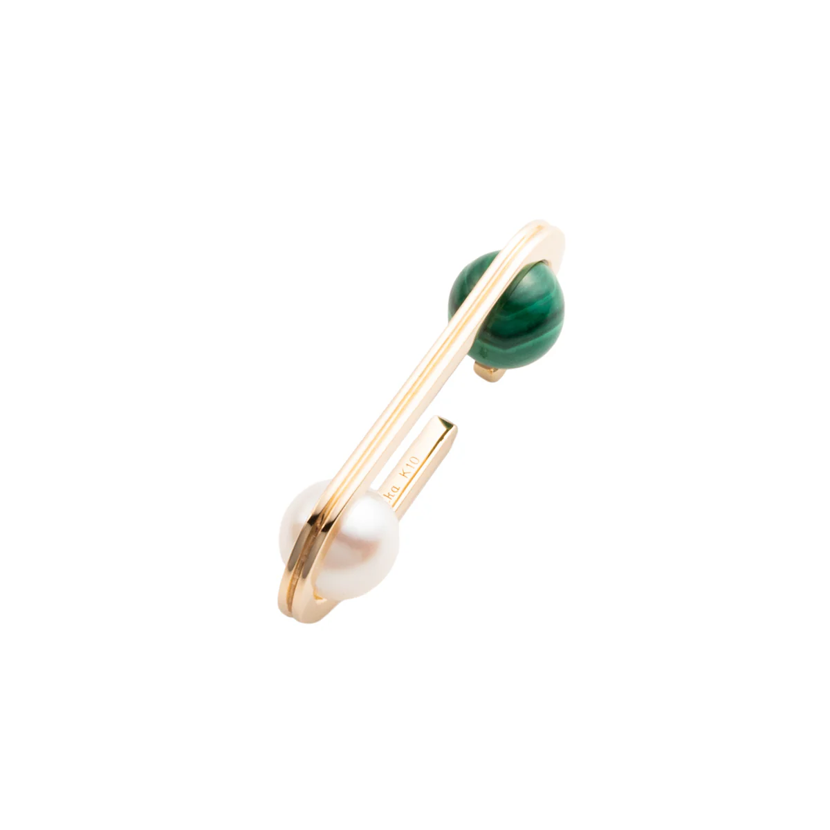 BELUGA Malachite Akoya Pearl Ear Cuff - Image 3