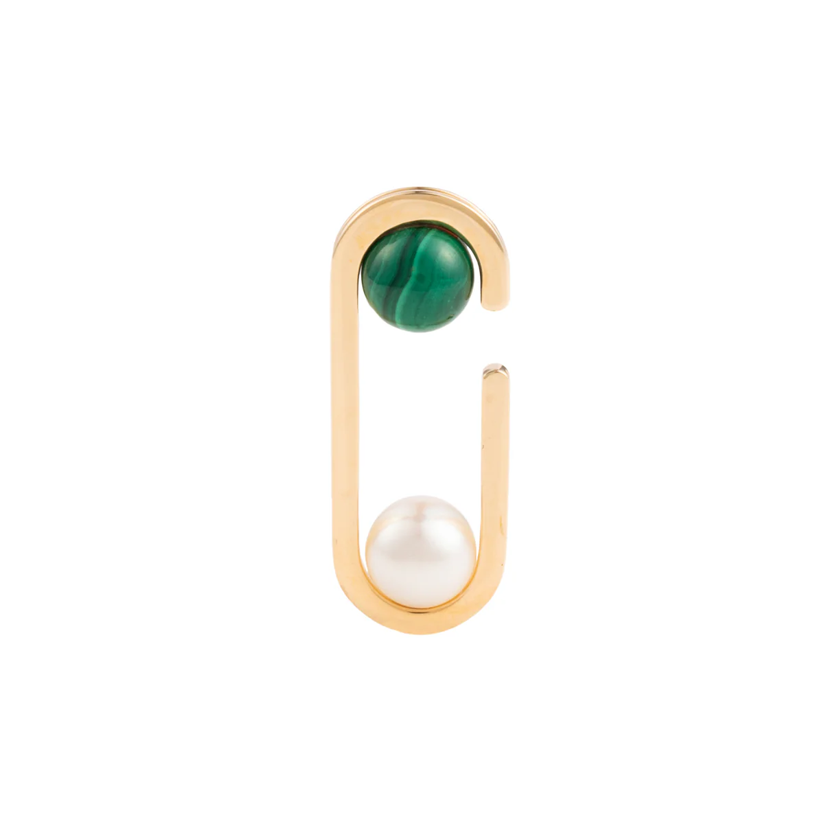 BELUGA Malachite Akoya Pearl Ear Cuff - Image 4