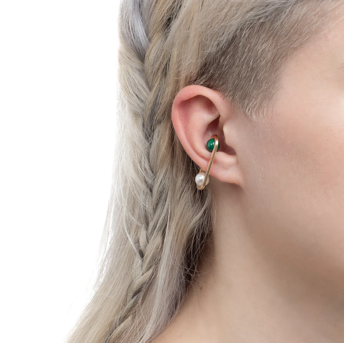 BELUGA Malachite Akoya Pearl Ear Cuff - Image 5