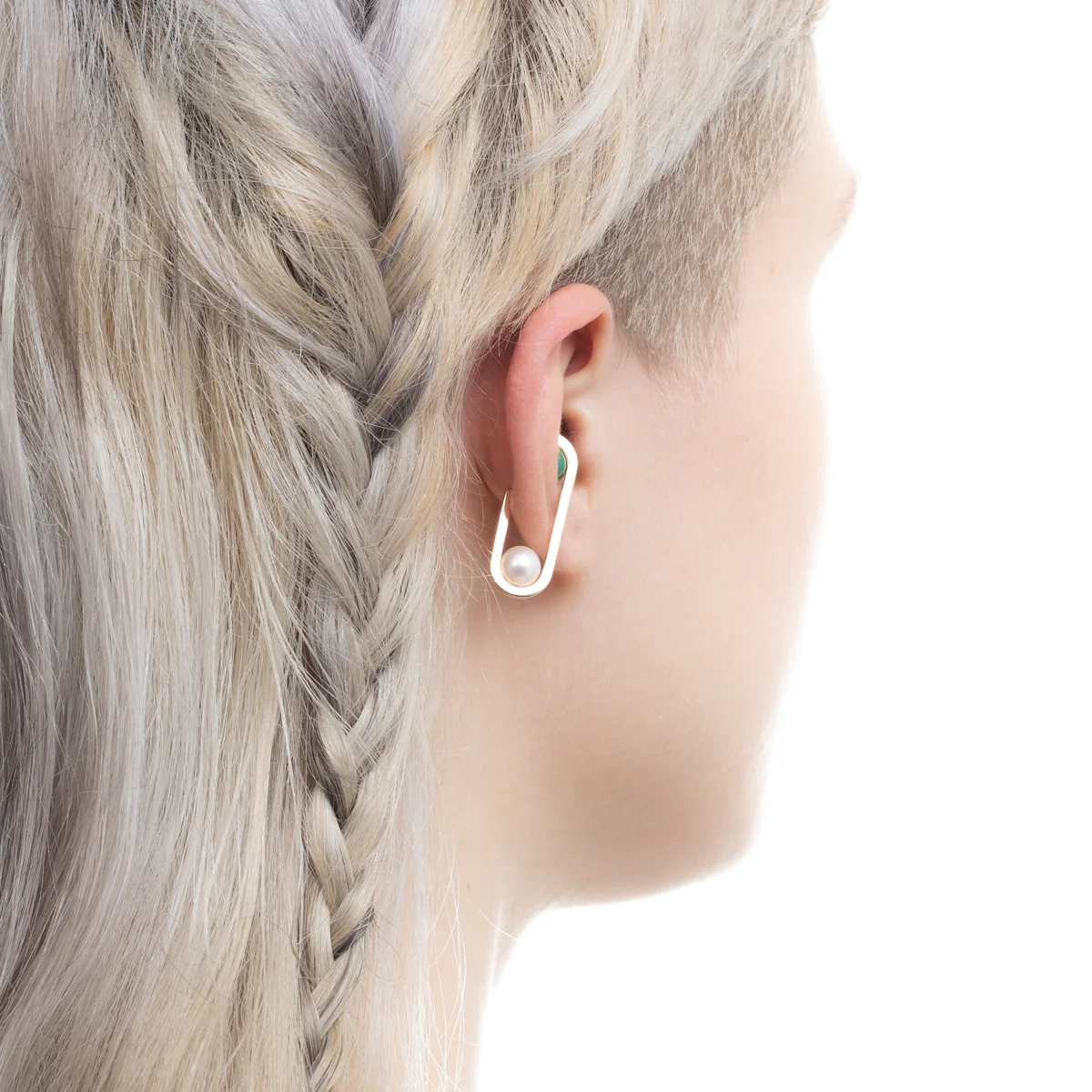 BELUGA Malachite Akoya Pearl Ear Cuff - Image 6