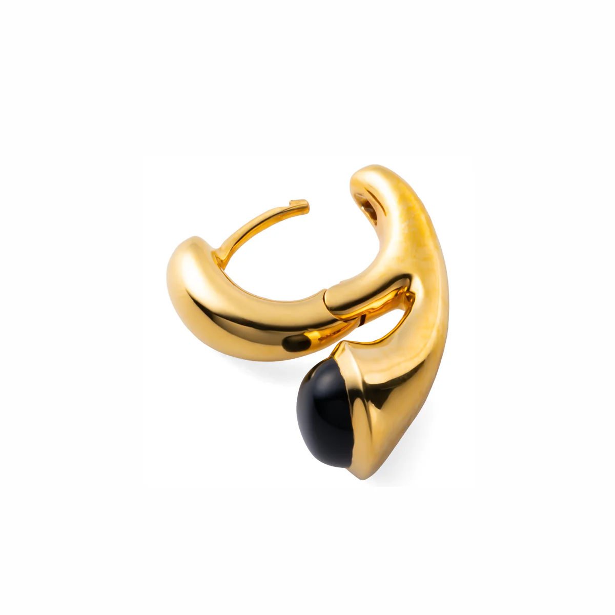 PARAKEET Cabochon Onyx Earring Gold Plated - Image 3