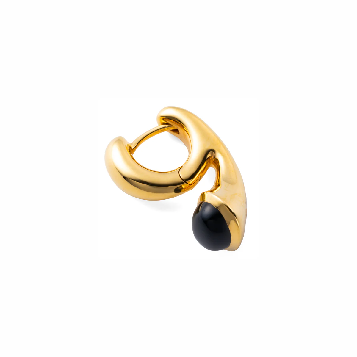 PARAKEET Cabochon Onyx Earring Gold Plated - Image 5
