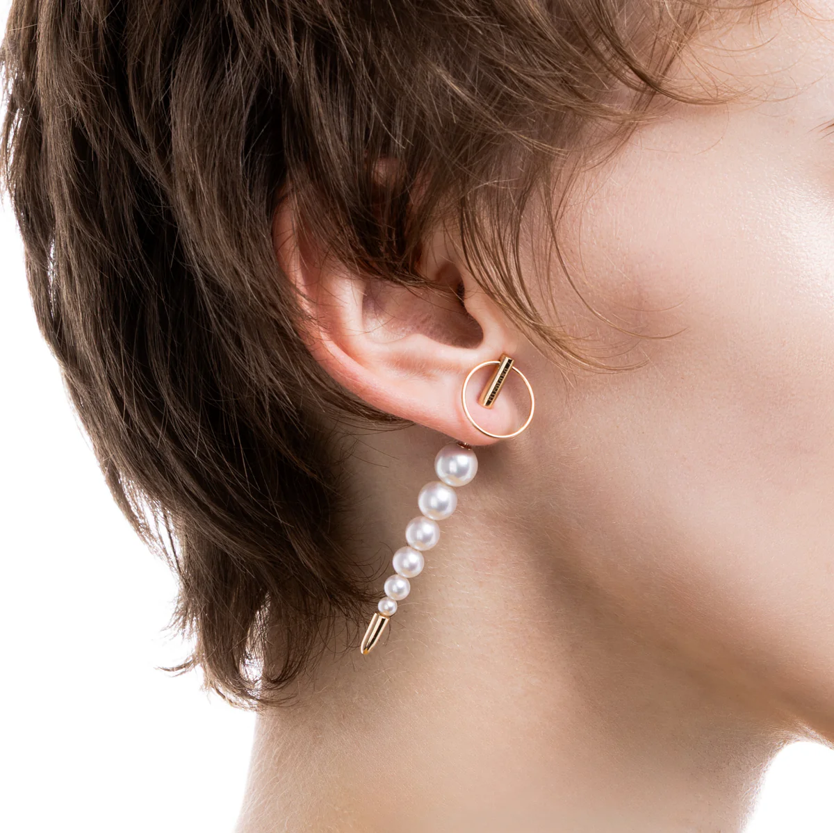 PUNCTURE Back Spear Akoya Pearl Earring Large size - Image 2
