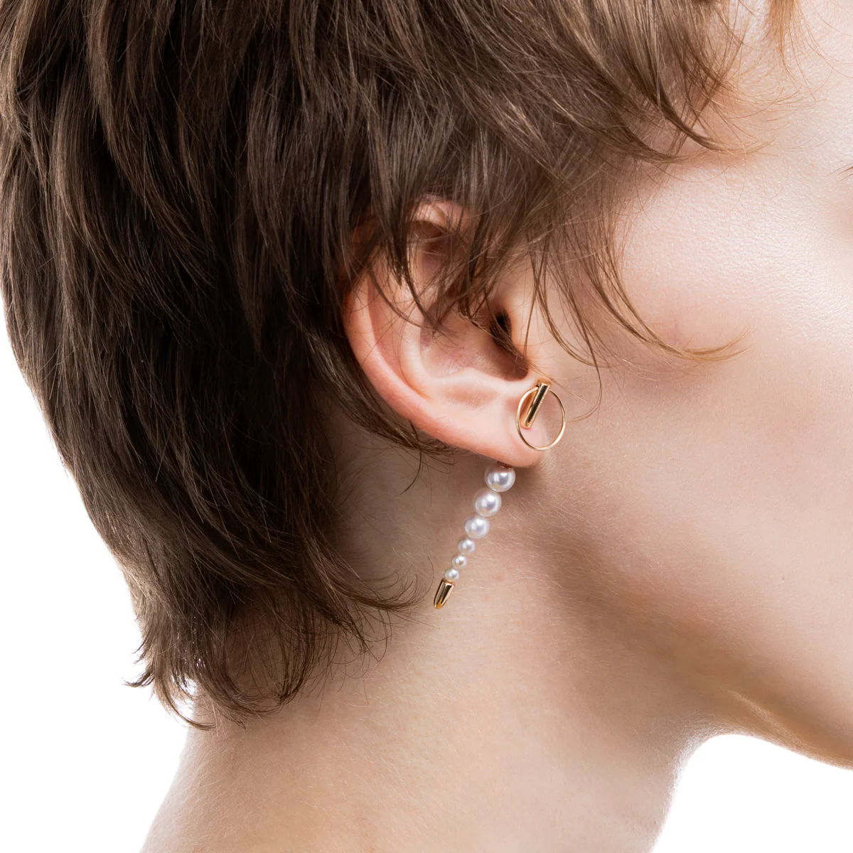 PUNCTURE Back Spear Akoya Pearl Earring Medium size - Image 2