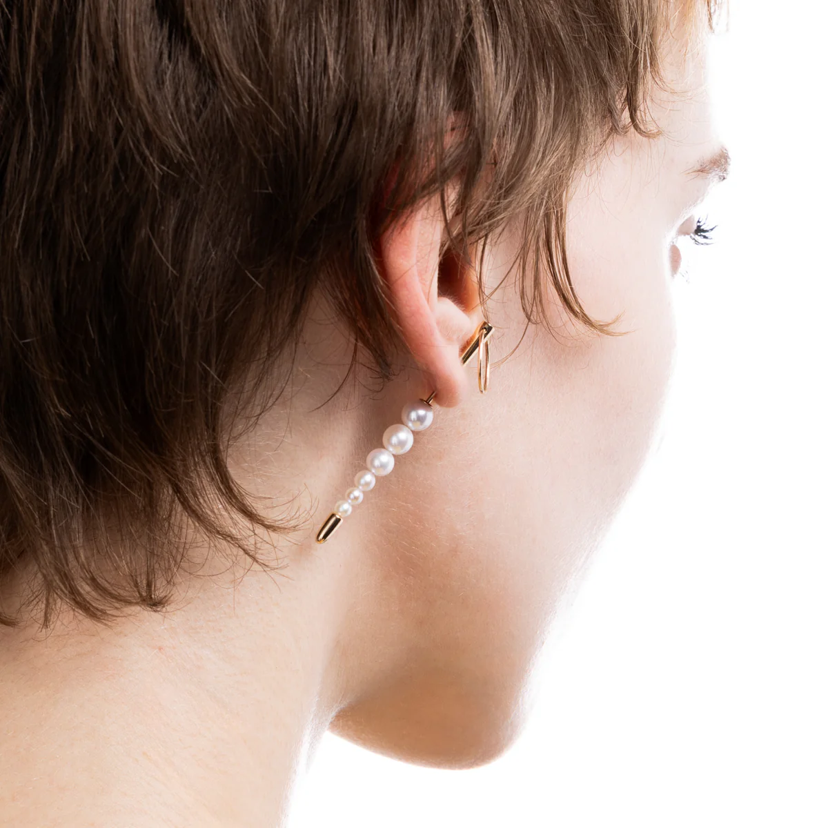 PUNCTURE Back Spear Akoya Pearl Earring Medium size - Image 6