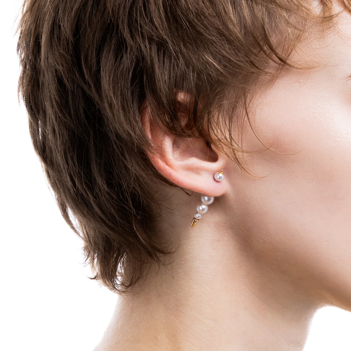 PUNCTURE Back Spear Akoya Pearl Earring  Small size - Image 2
