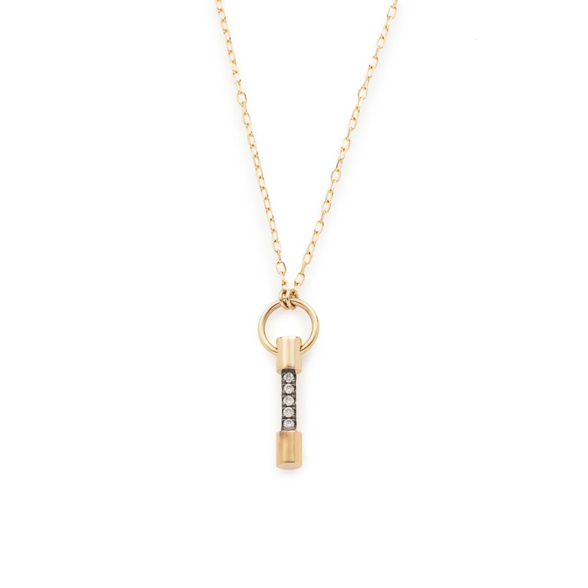 PUNCTURE Diamond Necklace Black Ruthenium Plated Small size