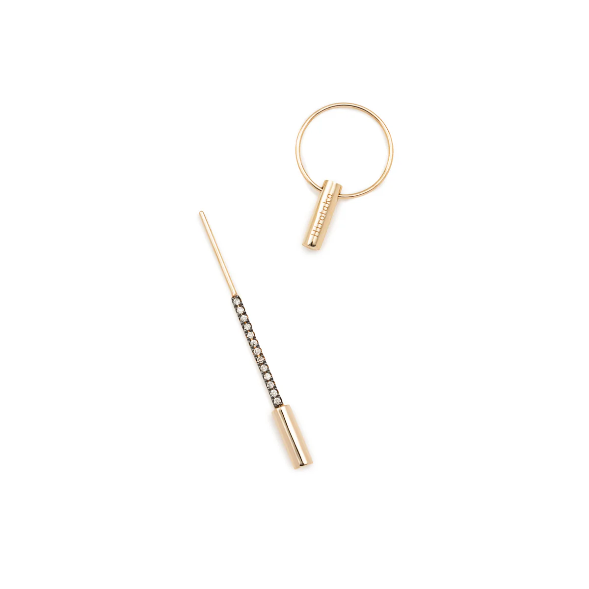 PUNCTURE Back Spear Diamond Earring Black Ruthenium Plated - Image 3