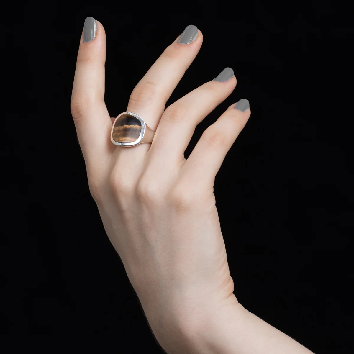 【Made-To-Order】EQUINOX-Pyramid Tiger's Eye Ring Large size - Image 2